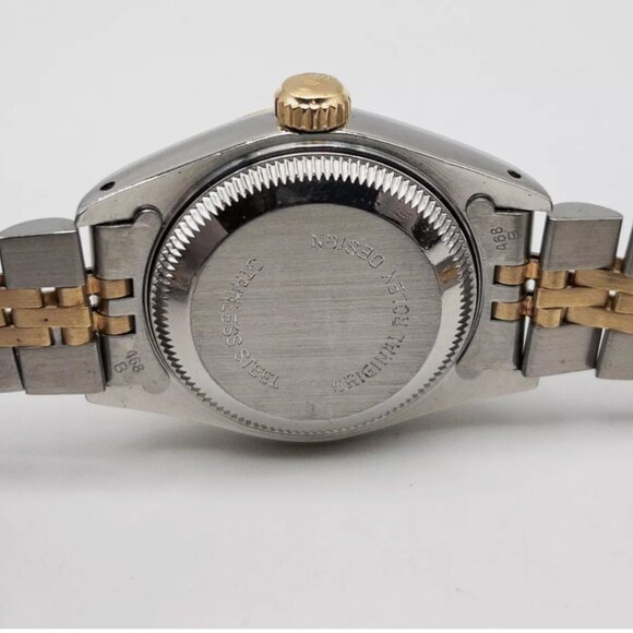 ROLEX LADIES BLUE FACE DIAMOND FACTORY 18K SS WATCH